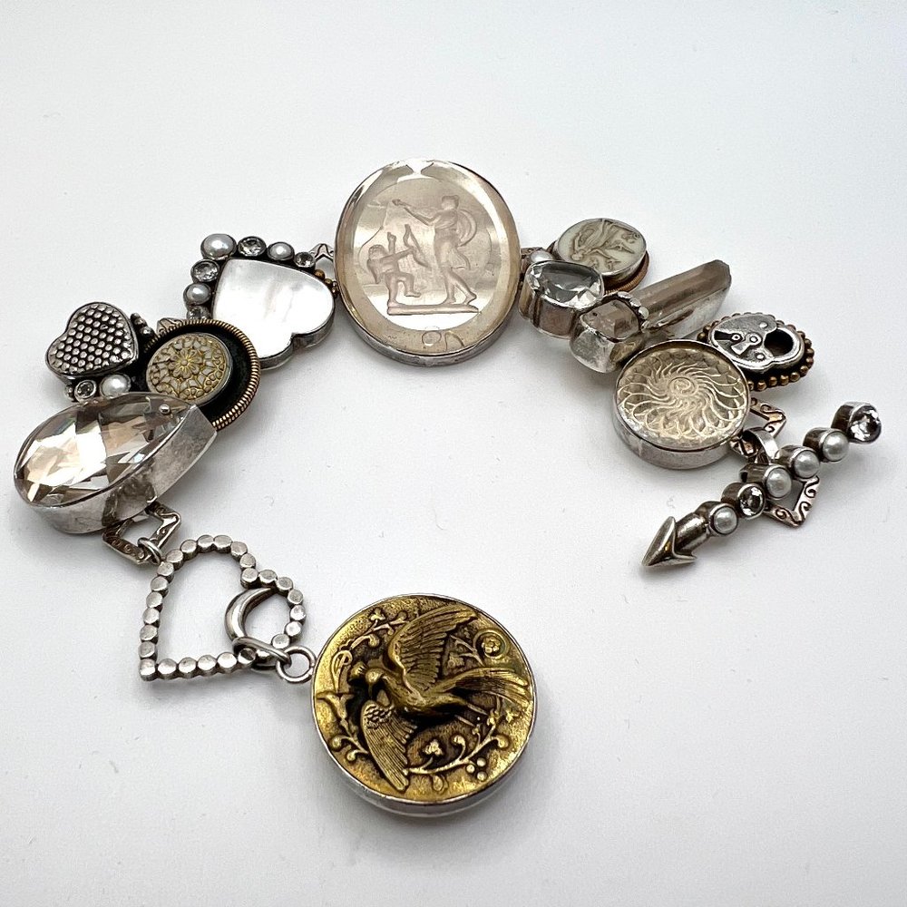 Mars & Valentine Sterling Quartz Pearl Cupid Bracelet